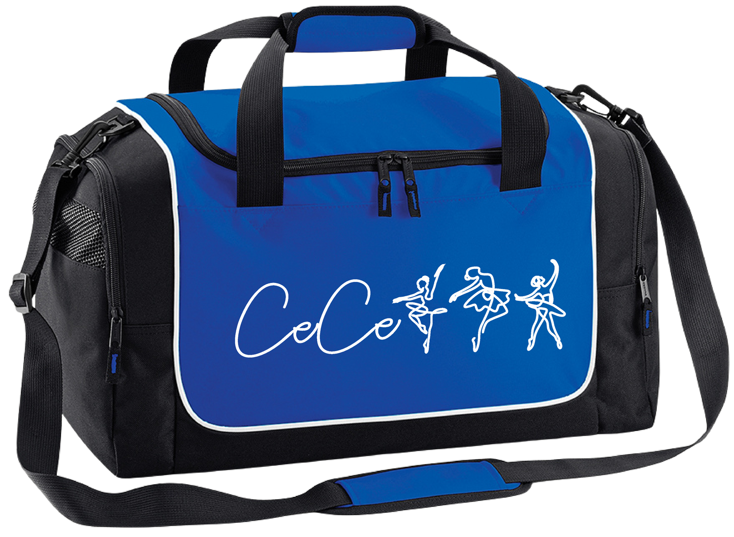 Personalised Ballerina Dance Bag – Line Art Design with Name – Custom Gym Holdall