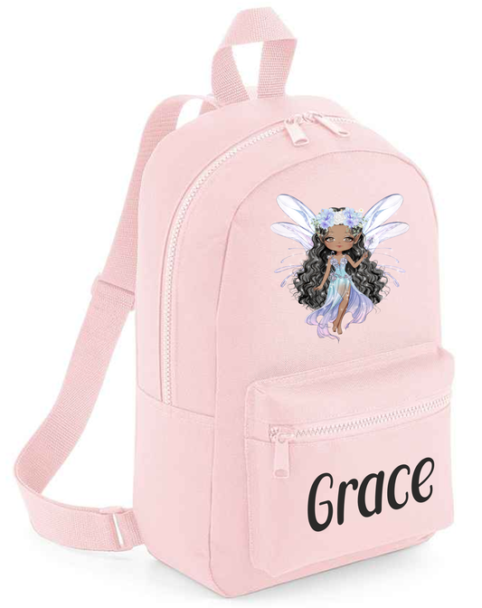 Personalised Fairy Backpack for Girls – Custom Name School, Holiday & Airport Travel Bag