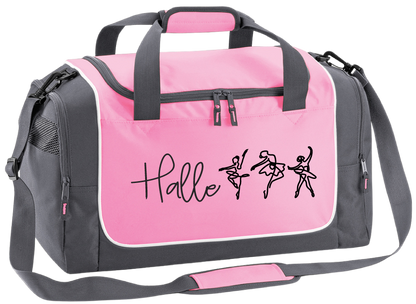 Personalised Ballerina Dance Bag – Line Art Design with Name – Custom Gym Holdall