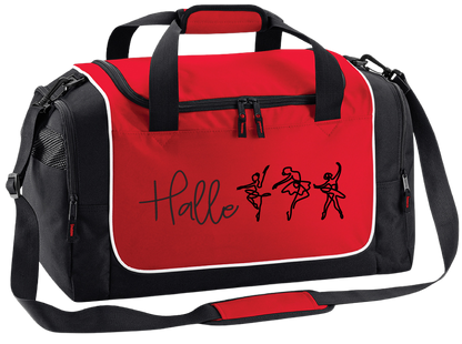 Personalised Ballerina Dance Bag – Line Art Design with Name – Custom Gym Holdall