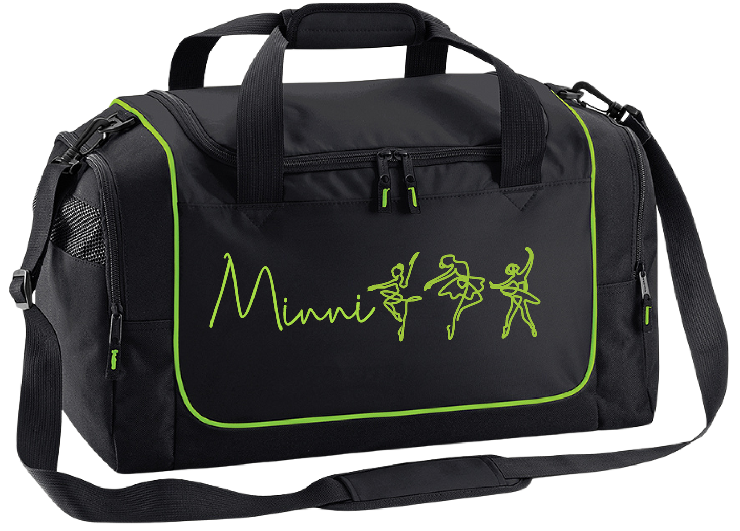 Personalised Ballerina Dance Bag – Line Art Design with Name – Custom Gym Holdall