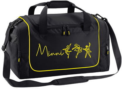Personalised Ballerina Dance Bag – Line Art Design with Name – Custom Gym Holdall