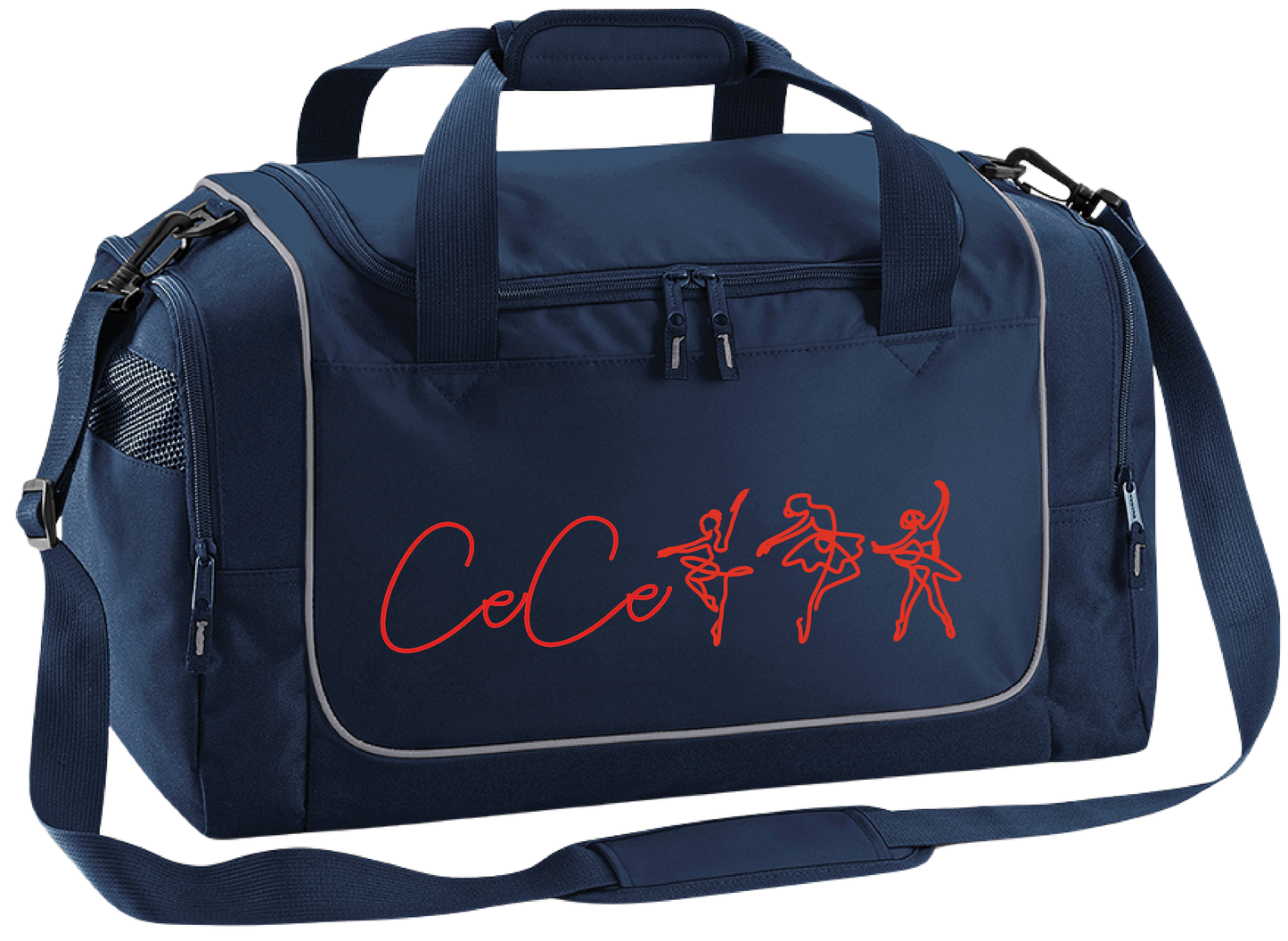 Personalised Ballerina Dance Bag – Line Art Design with Name – Custom Gym Holdall