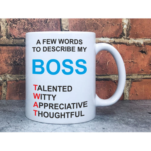 "Boss Twat" Funny Sublimated Mug – Sarcastic Gift for Work, Friends or Office Banter