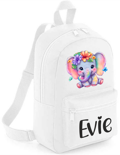 Personalised Elephant Backpack with Name - Holiday, Nursery, School Bag