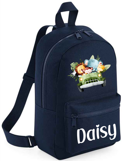 Personalised Safari Backpack with Name - Holiday, Nursery, School Bag