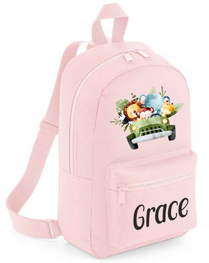 Personalised Safari Backpack with Name - Holiday, Nursery, School Bag
