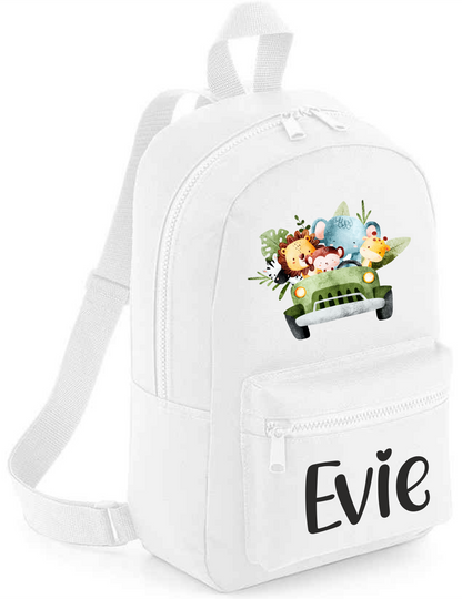 Personalised Safari Backpack with Name - Holiday, Nursery, School Bag